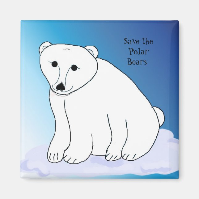 Polar Bear with Message Magnet (Front)
