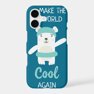 Polar bear with swim ring climate change