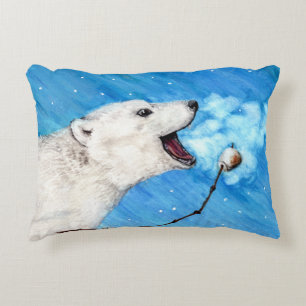 Polar Bear with Toasted Marshmallow Decorative Cushion