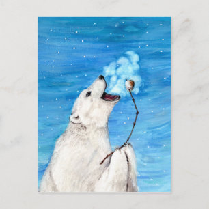 Polar Bear with Toasted Marshmallow Postcard