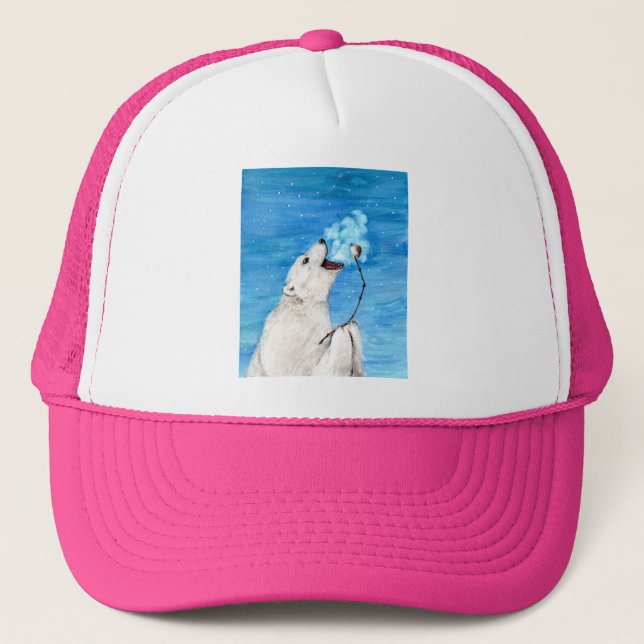 Polar Bear with Toasted Marshmallow Trucker Hat (Front)