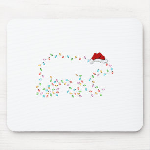 Polar Bear Xmas Lighting Santa Hat Polar Bear Chri Mouse Mat