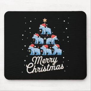 Polar Bear Xmas Tree Bears Christmas Tree Merry Ch Mouse Mat