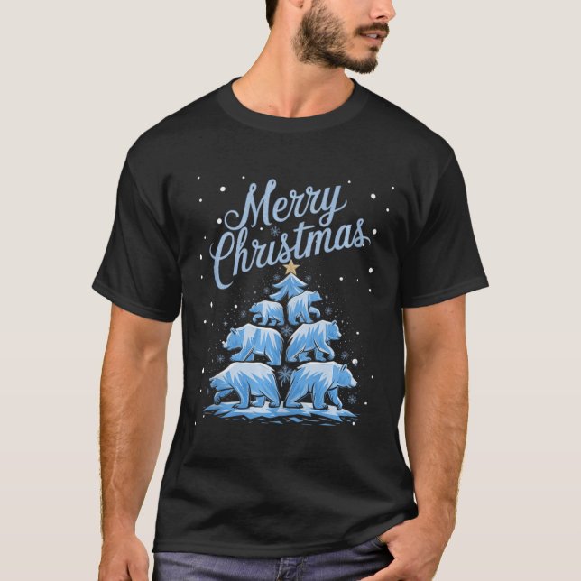 Polar Bear Xmas Tree Bears Christmas Tree Merry Ch T-Shirt (Front)