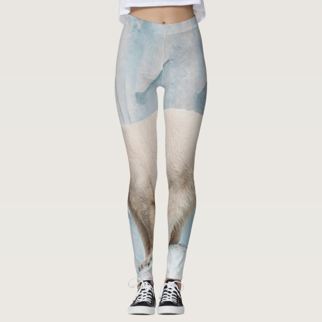 Polar Bear: Zoo Habitat Glimpse Leggings (Front)