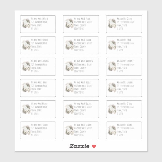 Polar Bears 18 Individual Name Address Labels (Sheet)