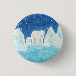 Polar Bears 3 Cm Round Badge