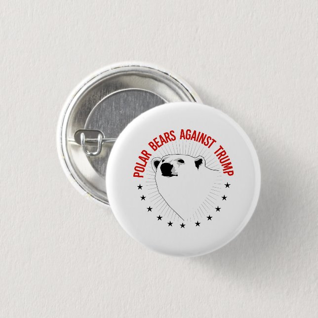Polar Bears Against Trump 3 Cm Round Badge (Front & Back)