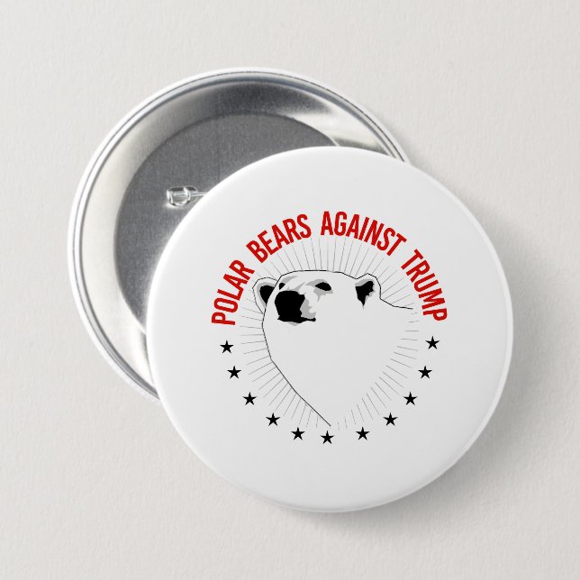 Polar Bears Against Trump 7.5 Cm Round Badge (Front & Back)