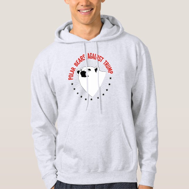Polar Bears Against Trump Hoodie (Front)
