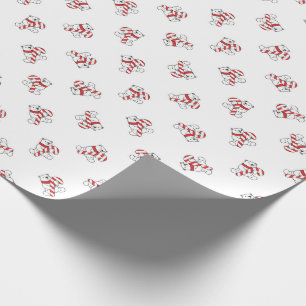 Polar Bears and Candy Canes Wrapping Paper