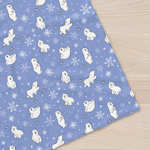 Polar Bears and Snowflakes Fleece Blanket
