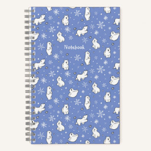 Polar Bears and Snowflakes - Personalise - Notebook
