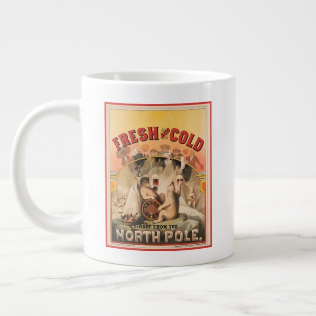 Polar Bears Are Enjoying Mugs Of Lager Beer (Left)