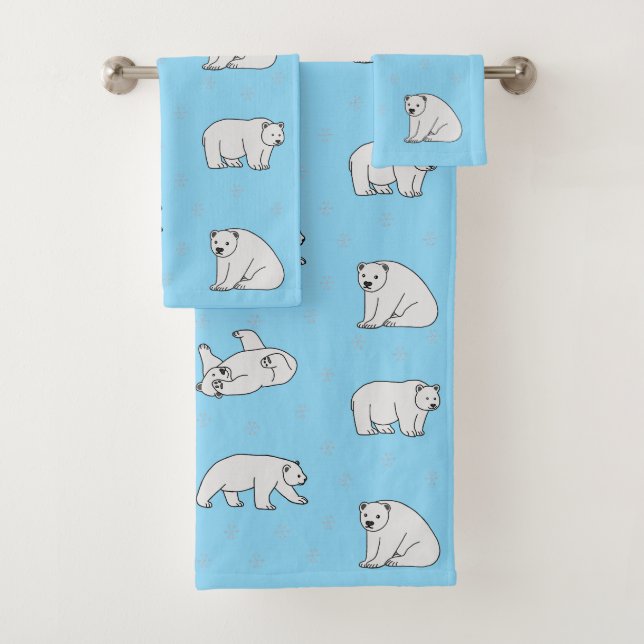 Polar Bears Bath Towel Set (Insitu)