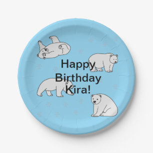 Polar Bears Birthday Paper Plate