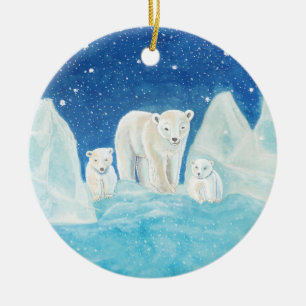 Polar Bears  Ceramic Tree Decoration