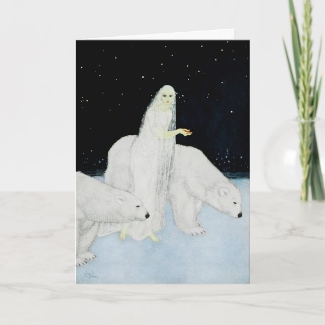 Polar Bears Christmas Holiday Cards Edmund Dulac (Front)