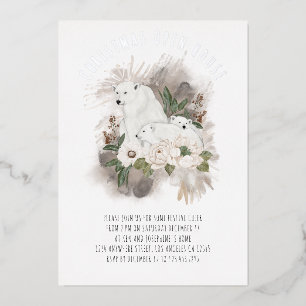 Polar Bears Christmas Open House Luxury Real Foil