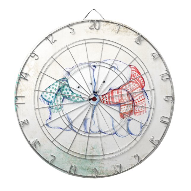 Polar Bears Couple Dartboard (Front)