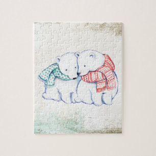 Polar Bears Couple Jigsaw Puzzle