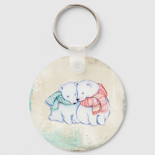 Polar Bears Couple Key Ring