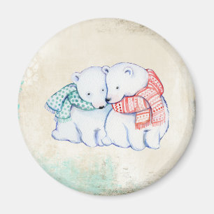 Polar Bears Couple Magnet
