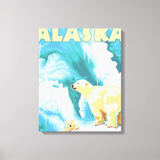 Polar Bears & Cub - Ketchikan, Alaska Canvas Print (Front)