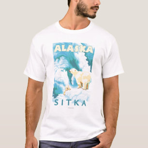 Polar Bears & Cub - Sitka, Alaska T-Shirt