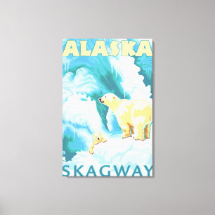 Polar Bears & Cub - Skagway, Alaska Canvas Print