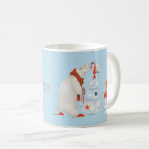 Polar Bears Decorating Tree Coffee Mug