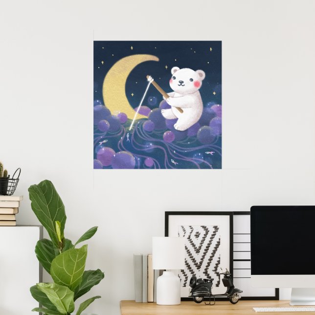 Polar Bear's Dream Fantasy Illustration Poster (Home Office)