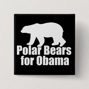 Polar Bears for Obama 15 Cm Square Badge