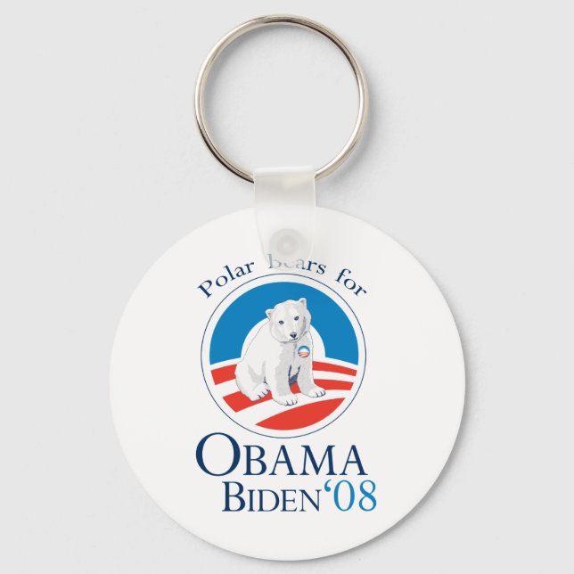 Polar Bears for Obama Keychain (Front)