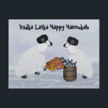 Polar Bears Hannukah Postcards<br><div class="desc">Graphic illustration of Polar Bears in the Arctic celebrating Hannukah.</div>