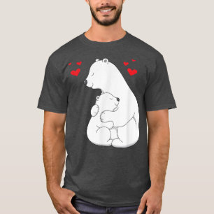 Polar Bears Hugging Hearts Wild Zoo Animal Antarct T-Shirt