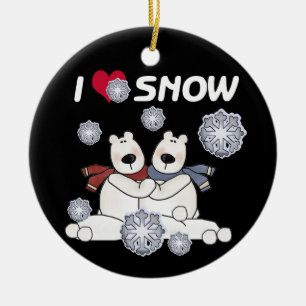 Polar Bears I Love Snow Keepsake Ornament