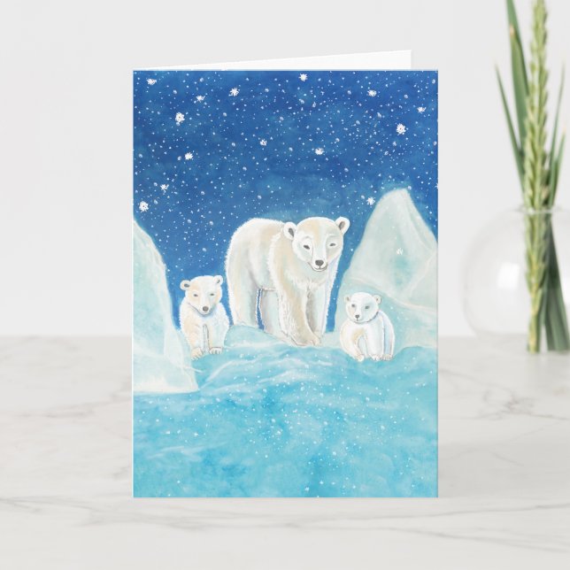 Polar Bears Illustration   Card (Front)