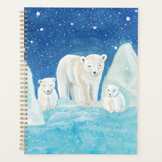 Polar Bears Illustration   Planner (Front)