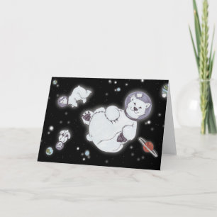 Polar Bears In Space! Card