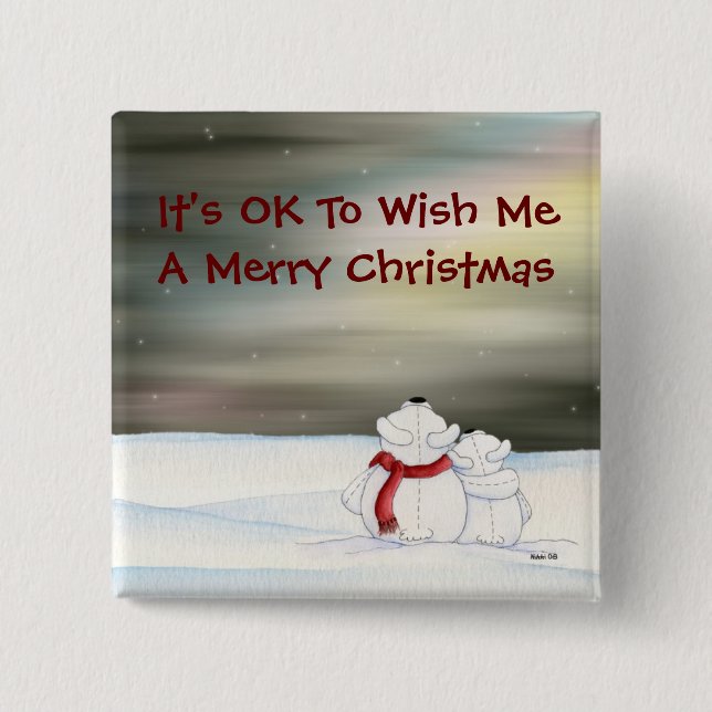 Polar Bears It's Ok Button (Front)