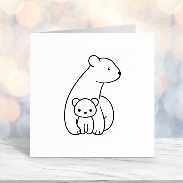 Polar Bears: Mother and Cub Self-inking Stamp (Creator Uploaded)