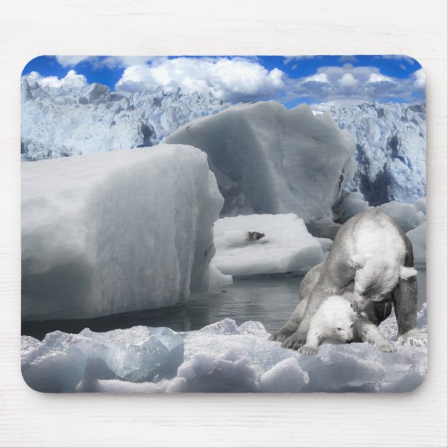 Polar bears mouse mat (Front)