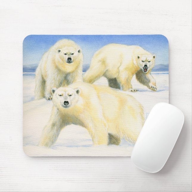 Polar Bears Mouse Mat (With Mouse)