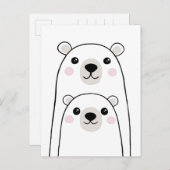 Polar bears - mummy or daddy with cub postcard (Front/Back)