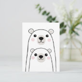 Polar bears - mummy or daddy with cub postcard (Standing Front)