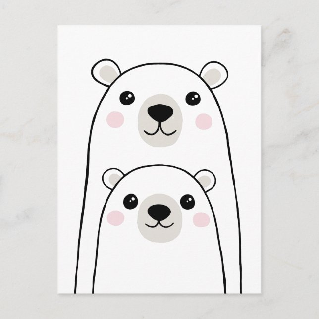 Polar bears - mummy or daddy with cub postcard (Front)