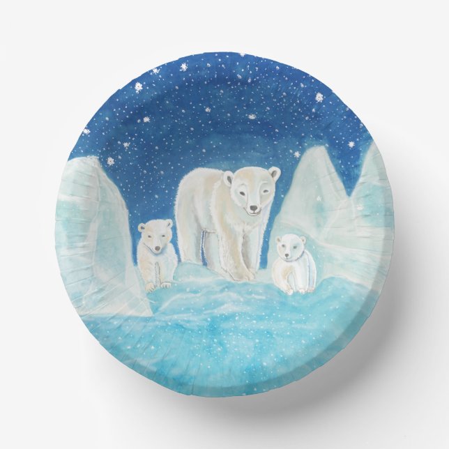 Polar Bears    Paper Plate (Front)