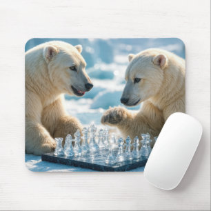 Polar Bears Playing Chess Mouse Mat