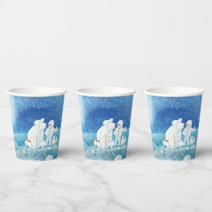 Polar Bears, Polar Fox, Emperor penguin & Snowman Paper Cups